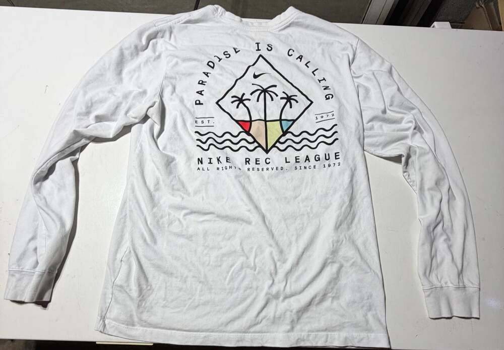 Nike Rec League Paradise Is Calling Long Sleeve Dri-Fit T-Shirt Size Large
